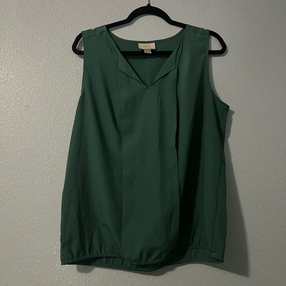 Loft Forest Green Sleeveless Blouse - Picture 1 of 2